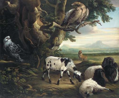Philip Reinagle Birds of Prey, Goats and a Wolf, in a Landscape oil painting picture